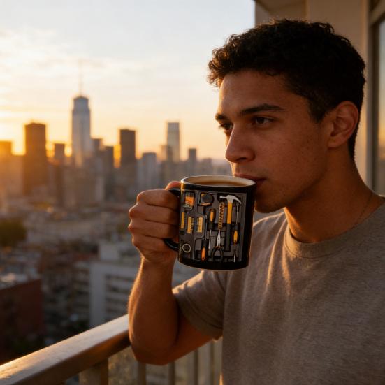 Кружка-инструментальный ящик механика Стильная керамическая чашка в виде инструментального ящика 11 унций Подарок на тему инструментов для механиков, папы, мужа