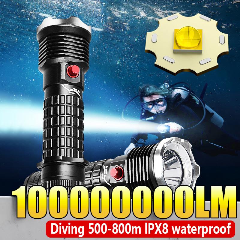 Профессиональный фонарь для подводной охоты, дайвинга XHP70 LED, водонепроницаемый IPX8, фонарик для дайвинга, фонарь 18650, подводный фонарь