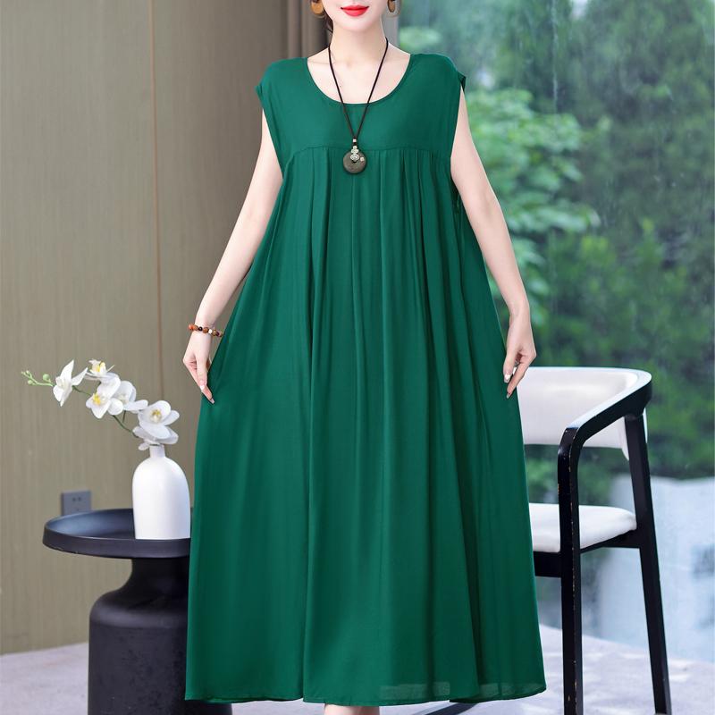 Летнее винтажное платье больших размеров, женские свободные повседневные элегантные длинные платья без рукавов большого размера