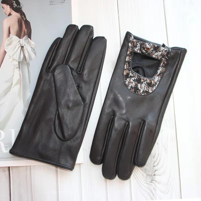 Новые женские перчатки из овчины с сенсорным экраном, тонкой шелковой подкладкой, вышивкой, на пуговицах, для езды на открытом воздухе и вождения, осенние