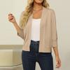 Women's 3/4 Sleeve Cropped Cardigan Sweater Open Front Short Shrugs Cardigans Lightweight Sweaters
