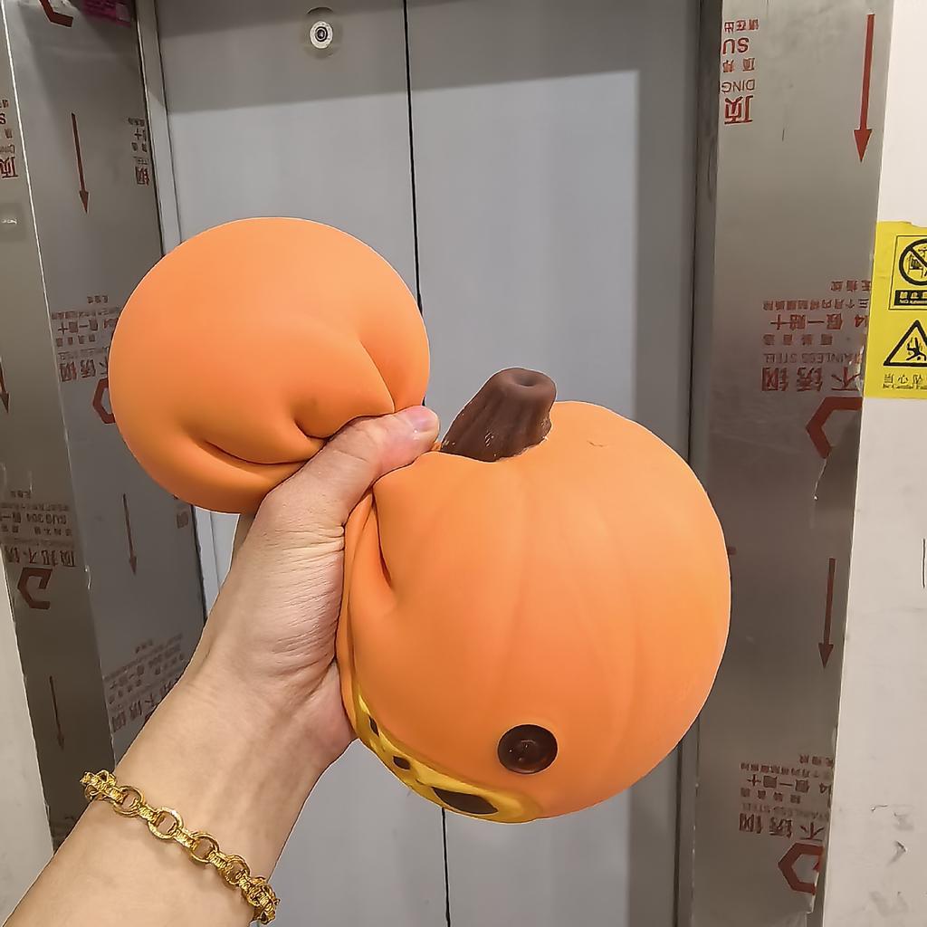 Jumbo Slow Rising Pumpkin Squishy Toy, Squeeze Stress Relief Fidget Sensory Decompression Toys For Adults, Halloween Funny Gift