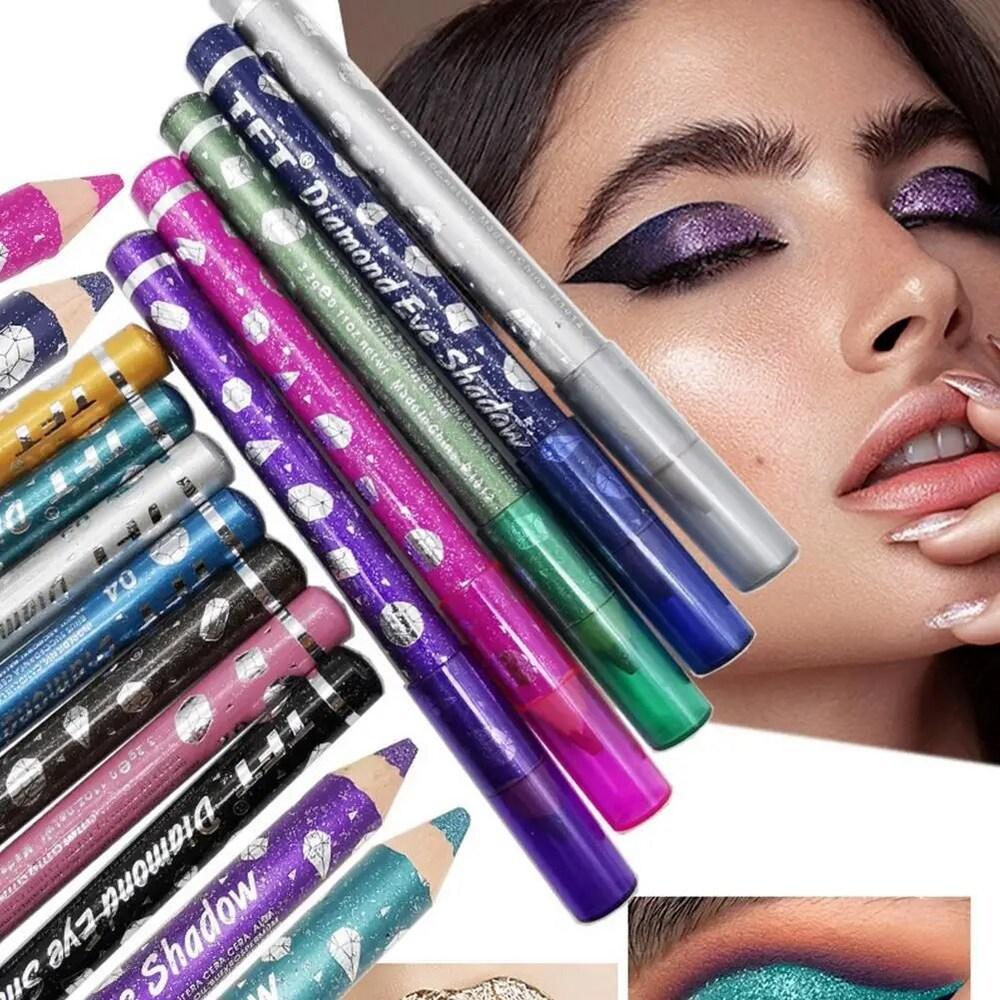 Pearlescent Eyeshadow Pen Stick Sequin Glitter Lipstick Pencil Longlasting Makeup Waterproof Silkworm, 06 F, 1 Piece, 06 F