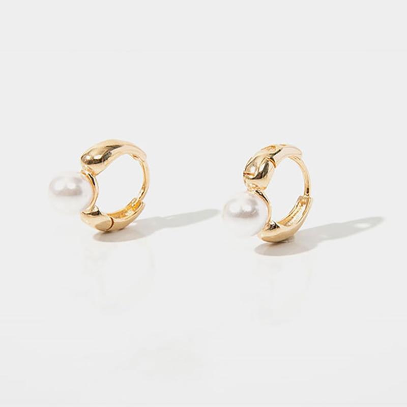 Simple Pearl Earrings 925 Sterling Silver Gold Silver Color Lucky Earrings Exquisite Jewelry For Girl