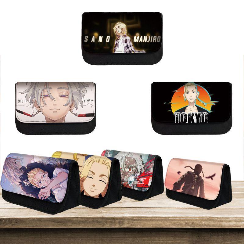 Пенал школьный полиэстеровый Tokyo Revengers большой вместимости с гладкой молнией