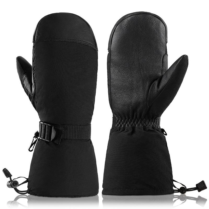 Men's Cold-proof Touch Screen Waterproof Leather Gloves for Winter Warmth Ski Cycling Cycling Warmth Gloves for Women