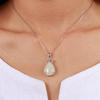 Hetian Jade Teardrop Pendant Necklace, Sterling Silver Crown Inlaid White Jade, Court Style Jewelry Gift for Women