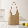 New high-end raffia bag handwoven bag shoulder straw bag vacation beach bag casual women's bag
