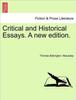 Книга Critical and Historical Essays. A New Edition.