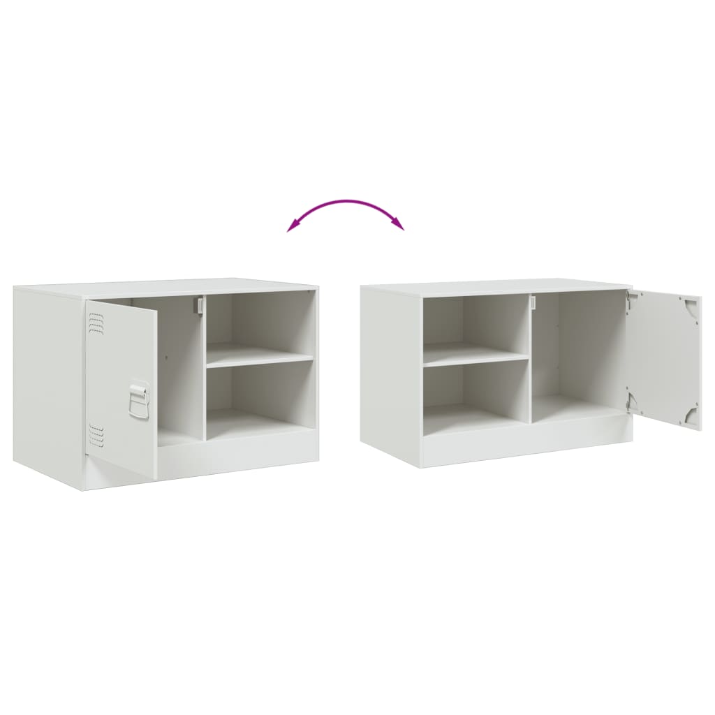 TV Cabinets (2 pcs) White 67 x 39 x 44 cm Steel