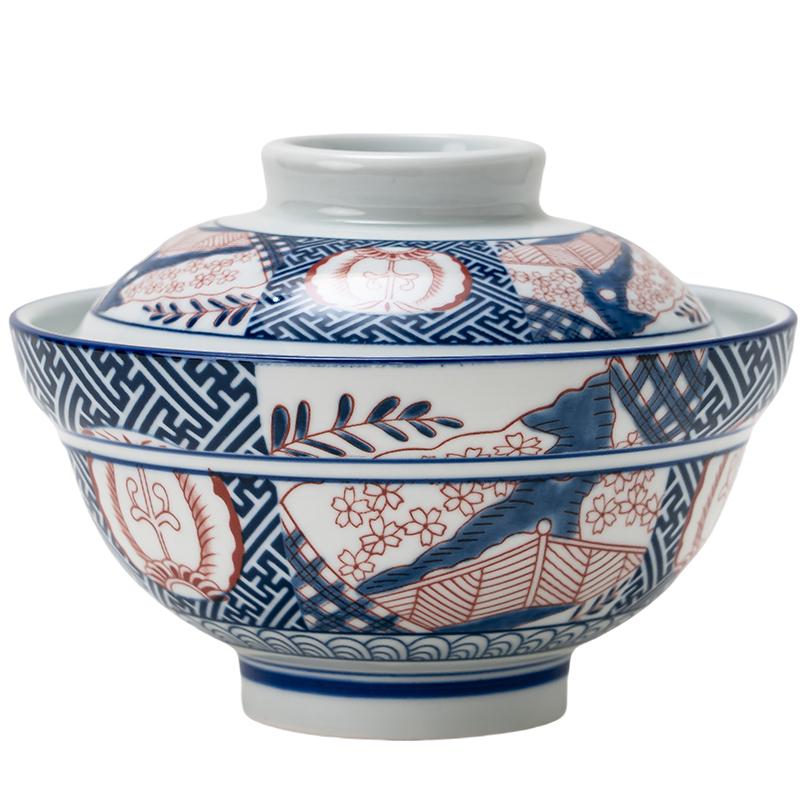 1pc Kitchen Utensil Accessories with Lid Round Bowl Household Japanese Ceramic Lid Bowl Suitable for Restaurant Household Use