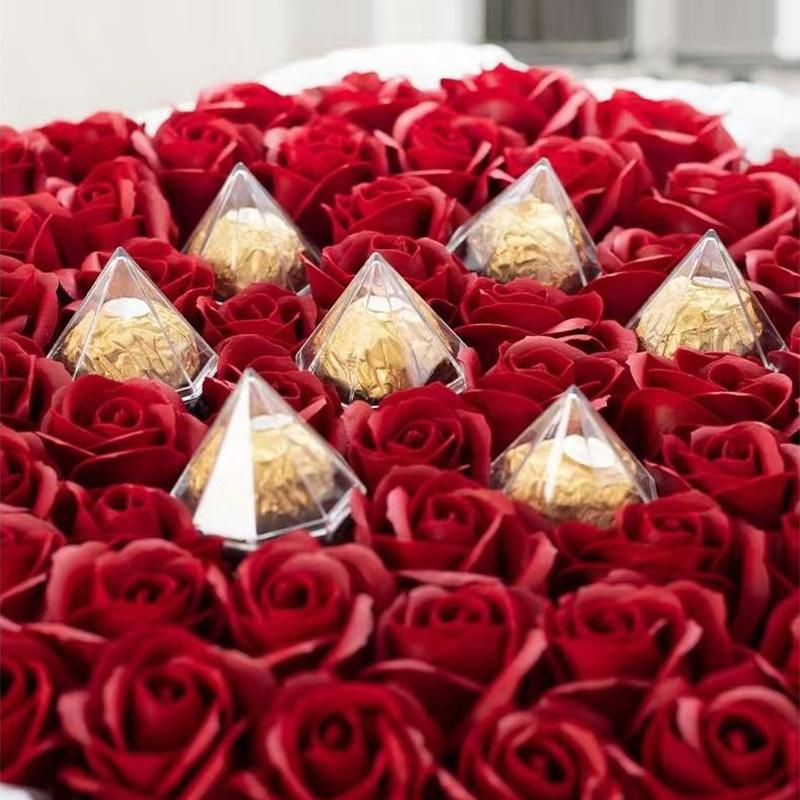 10 шт. прозрачная мини-коробка для шоколада, пластиковая упаковка для конфет в виде трюфелей, подарочная коробка на День святого Валентина, принадлежности для украшения свадебной вечеринки