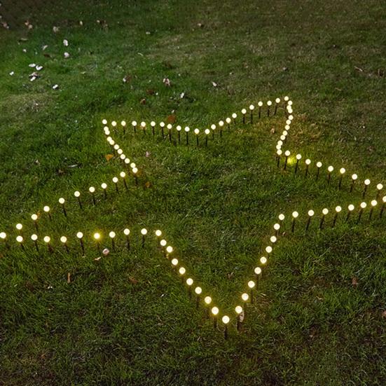 30 шт. Солнечные садовые светильники с 8 режимами 6,5 м Изменяющие цвет светодиодные колышки для сада Водонепроницаемые Автоматическое включение/выключение Декоративное освещение для газона двора патио