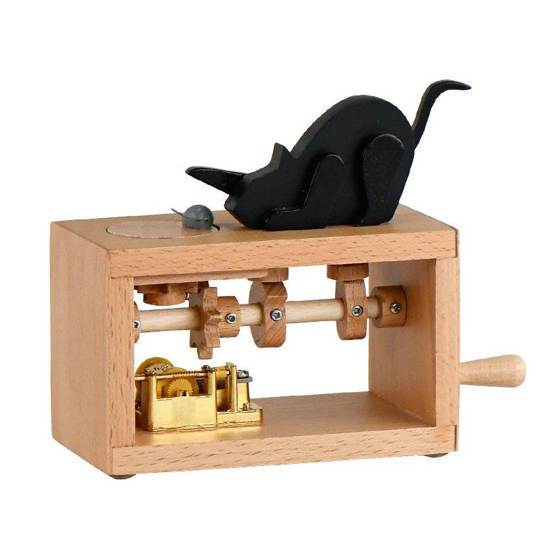 Personalized Wooden Music Box with Dancing Figures Hand Crank Musical Toy for Kids & Collectors Desk Decor Wooden Toys