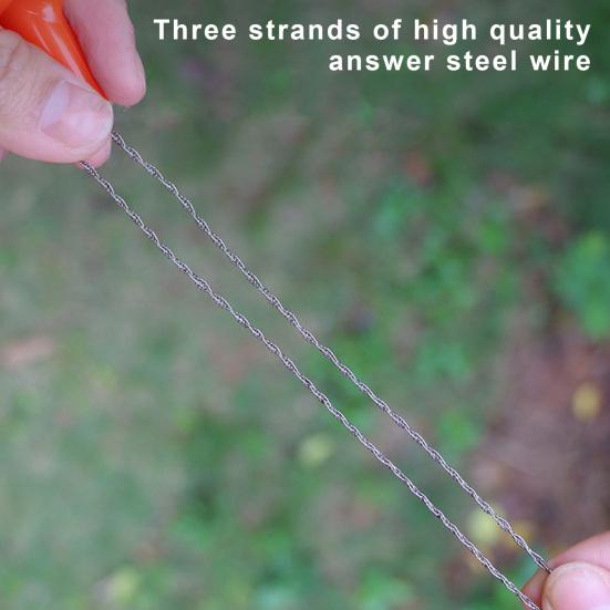 Тросовая пила из нержавеющей стали Ручная карманная веревочная пила с ручкой Эргономичная ручка Портативная пила для аварийного выживания Инструмент для резки труб из ПВХ