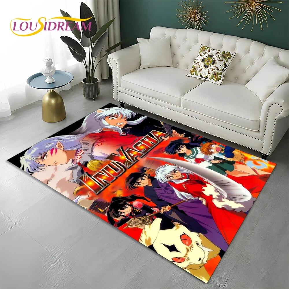 Классический мультяшный 3D ковер в стиле аниме Inuyasha, ковер для дома, гостиной, спальни, дивана, коврика, декор, детский коврик, нескользящий напольный коврик