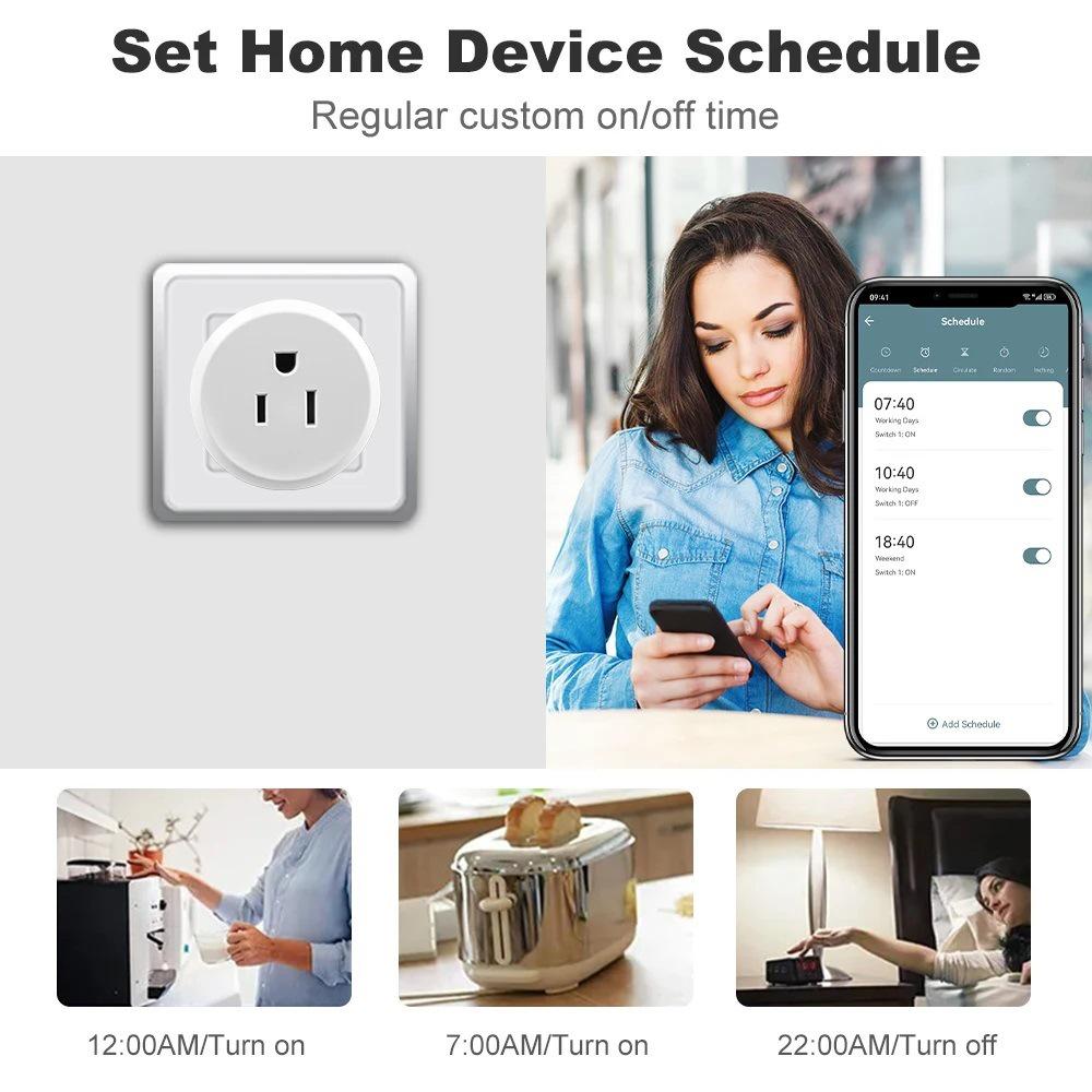 Умная розетка Matter US: Совместимость с HomeKit, голосовое управление через Alexa и Google Home