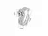 Women's Silver Ring, Adjustable, Large Crystal, Diamond Zircons