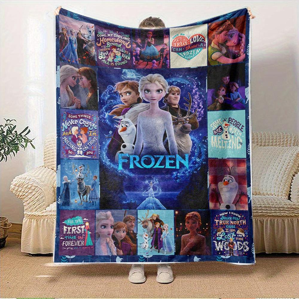1pc Flannel Frozen Elsa Anna Olaf Kristoff Sven Sofa Throw Blanket Bed Coverlet Gift Home Decor Winter Wonderland Movie Poster