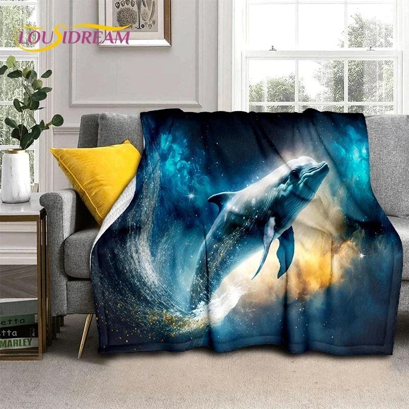 3D Подводный мир Морское дно Дельфин Мультфильм Мягкое фланелевое одеяло для кровати спальни дивана пикника, плед для отдыха на открытом воздухе