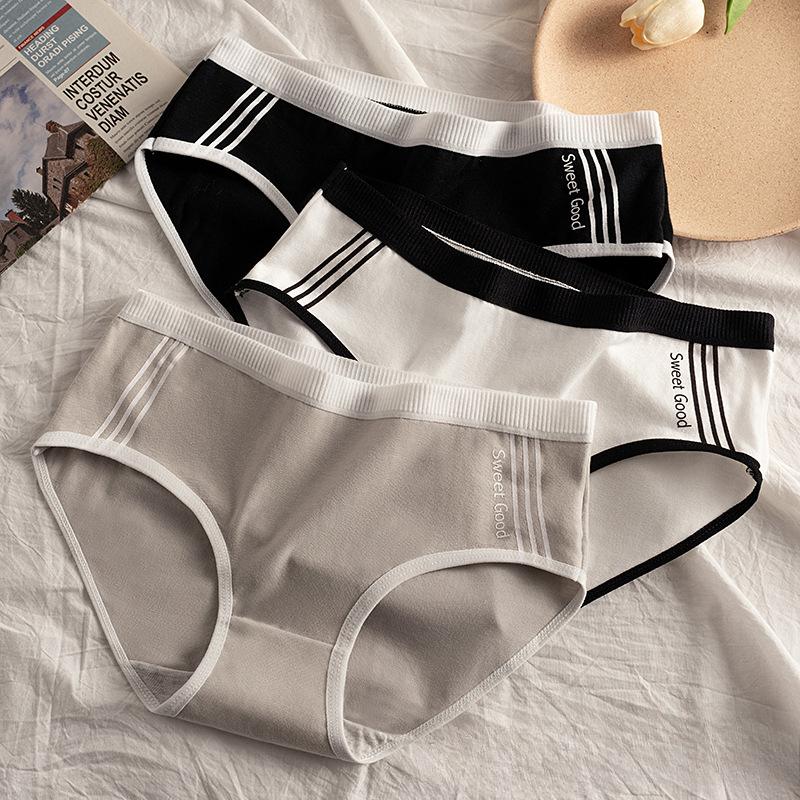 Cotton Mid Waist Seamless Triangle Women's Panties
