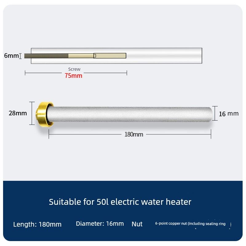 Suitable for Changhong Electric Water Heater Magnesium Rod 40/50/60/80L Drain Port Accessories Cast Type Sacrificial Anode Rod
