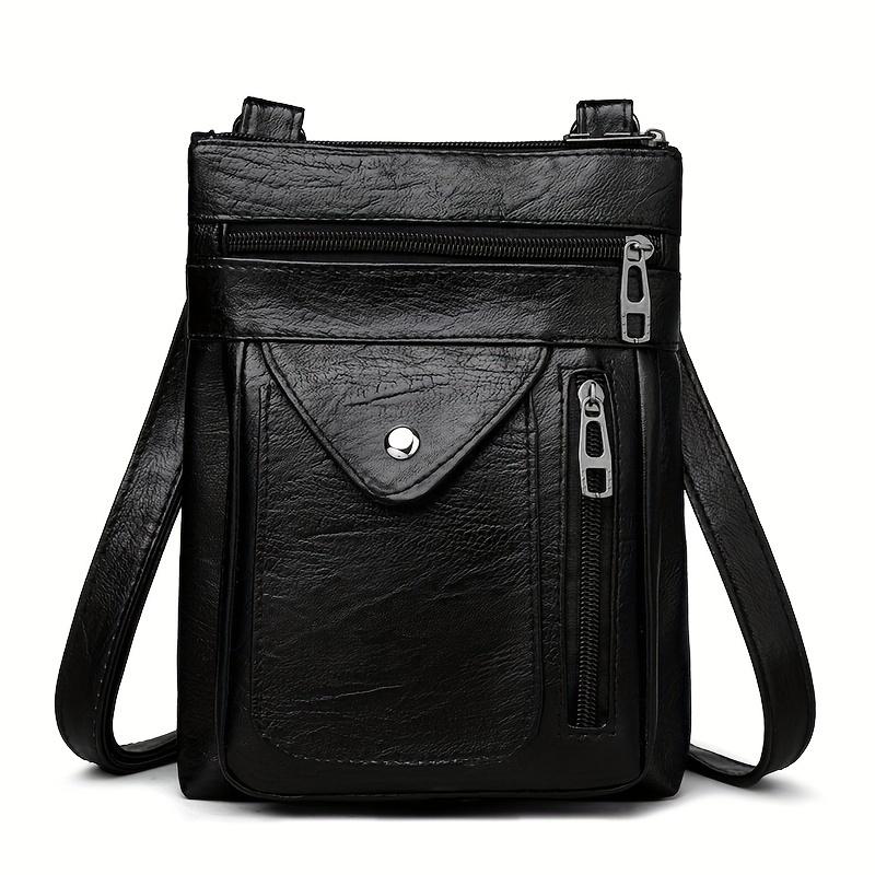 Fashion Mini Crossbody Bags for Women Chic Multi-Zipper Compartments Shoulder Bag Lined Everyday Purses Accessory