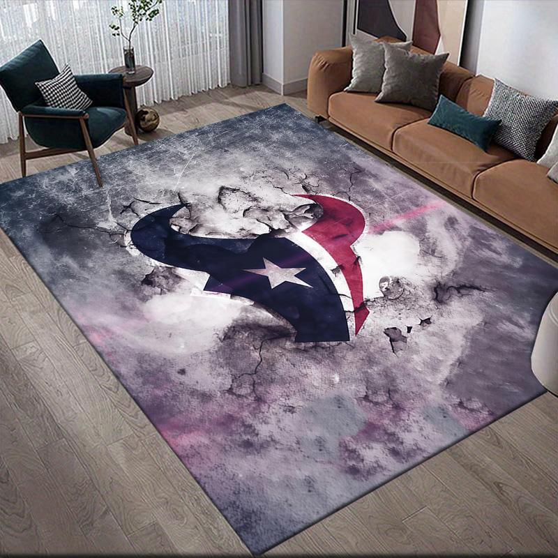 Houston Texans2 Flannel Pattern Square Carpet,Area Rug,Carpet Rug for Living Room Bedroom Sofa Playroom Decor,Non-slip Floor Mat