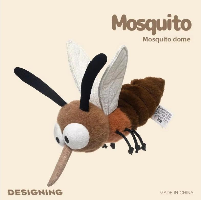 10in Mosquito Plush Toy Polyester & PP Cotton Hugging Sleep Pillow Ragdoll for Girls' Birthday Gift