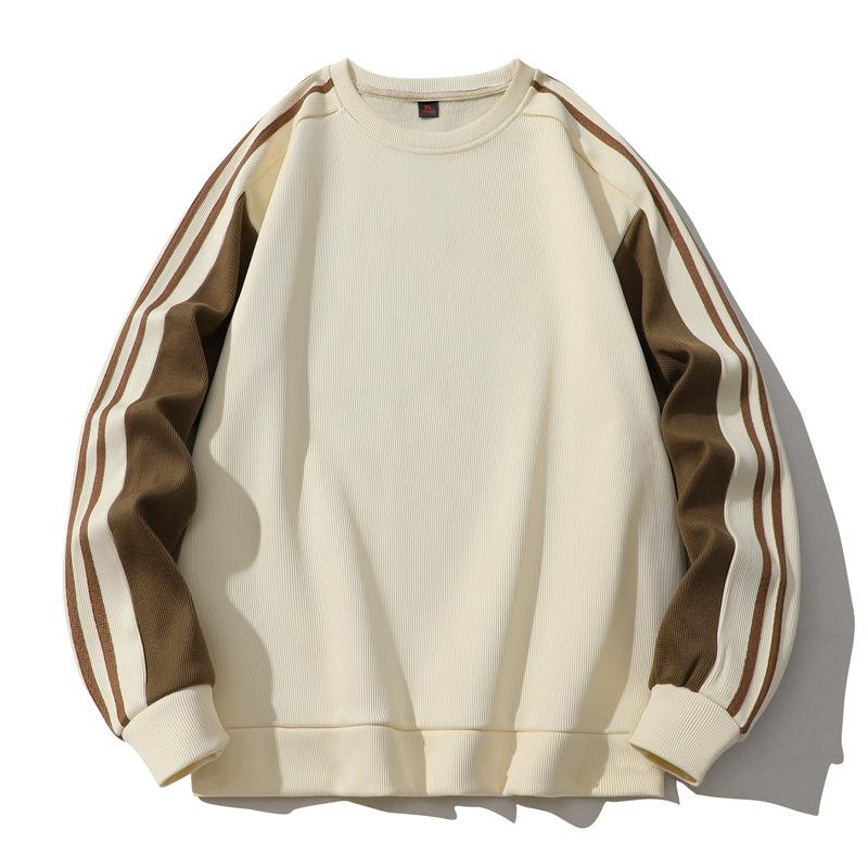 Толстовка с капюшоном Splicing Three Bar Pull Tab с круглым вырезом для мужчин, универсальная и свободная основа