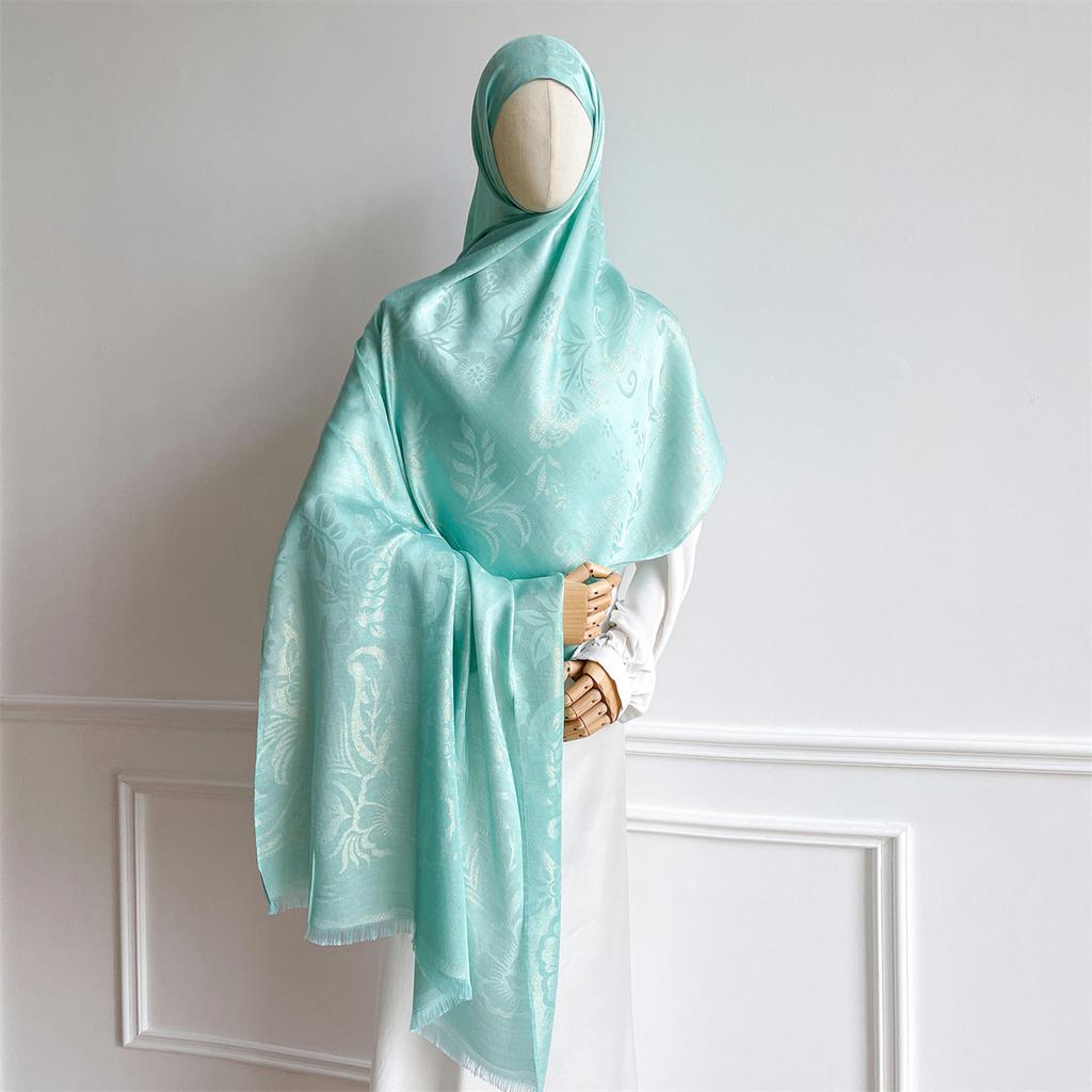 Luxury Paisley Pattern Women Hijab Gold Thread Jacquard Scarf Muslim Wraps Ramadan Islam Headscarf Shawl Turban Neckerchief