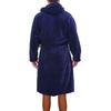 Long Sleeve Pocket Belt Solid Color Men Bathrobe Winter Warm Hooded Long Fleece