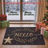 1pc, 2D Flat Printing, Christmas-style HELLO Five-pointed Star and Foliage Print Entryway Doormat, Colorful Non-slip, Machine-washable Mat, Suitable F