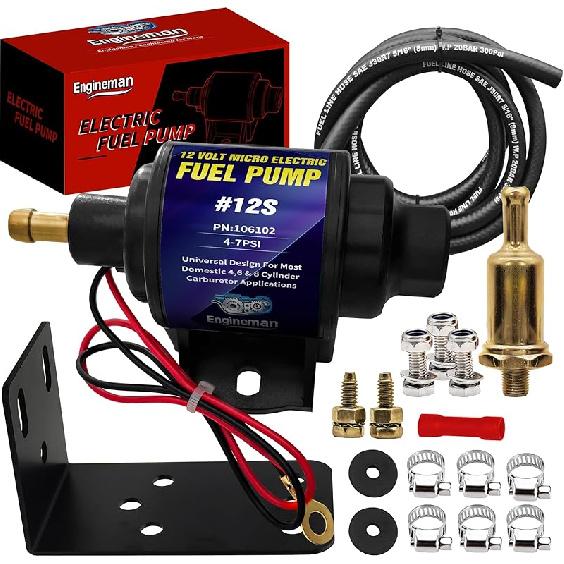 12D Micro Electric Diesel Fuel Pump Universal 5/16 Inch Inlet And Outlet 12V 1-2 A, 35 GPH, 4-7 PSI