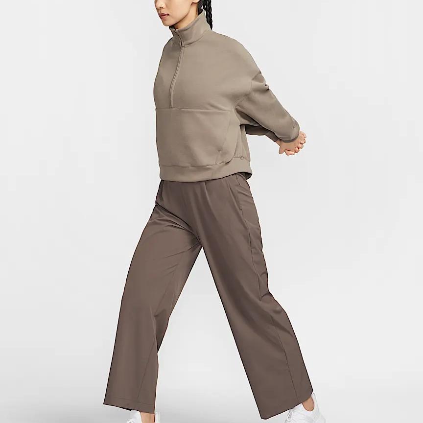 Nike Dri-Fit Невероятно Мягкий Быстросохнущий С высоким воротом Приятный к коже Мягкий Свитшот Женский свитшот Норковый-Коричневый Минерально-Серый HQ8189233