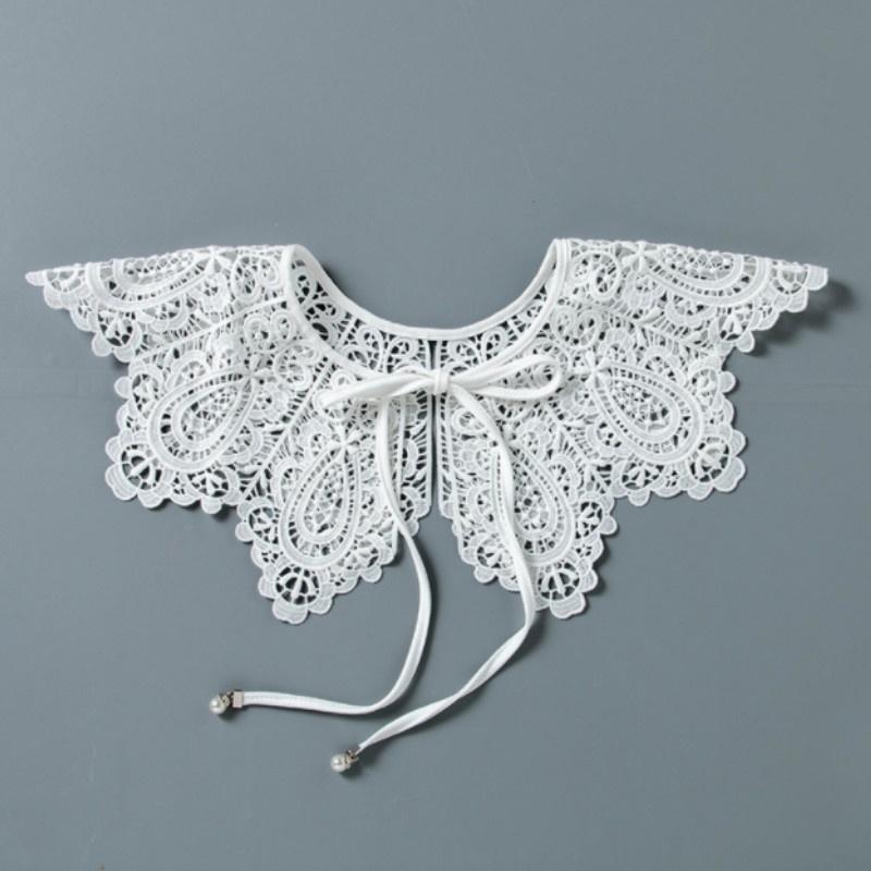 Lace Fake Collar Wild Hollow Collar Lace Cape Cloud Shoulder Pearl Lace Shawl Fairy Girl Accessories Antique Ornaments