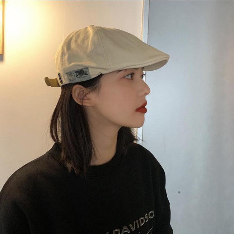 Japanese Ami Kaji Retro Literary And Artistic Personality Forward Hat Spring And Summer Sunshade Cap Solid Color Simple Beret Women