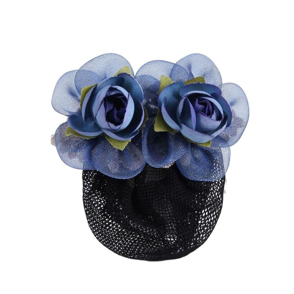 Цветочная шпилька для волос Женская пружинная заколка для волос Головной убор с заколкой-сеткой Винтажная корейская заколка-снуд для волос Женская