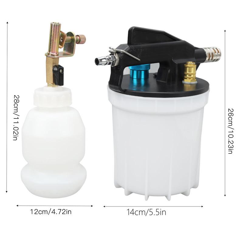 1 Set 2L Air Brake Bleeder Kit with 2L Vacuum Brake Extractor 1L Refill Bottle 2.75 to 11.6 Bar Brake Fluid Exchange Tool