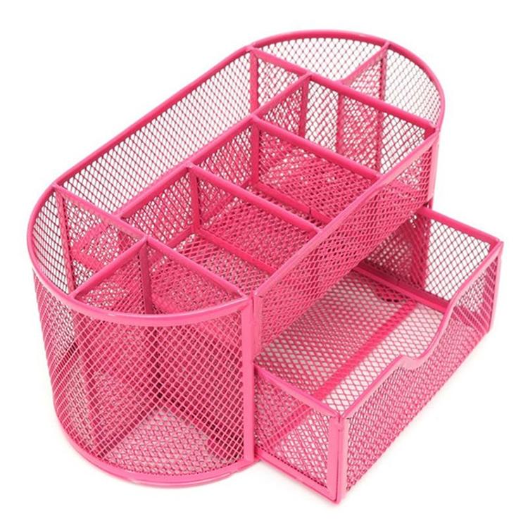 Most Popular in 2024 Desk Organizer 9 Grids Metal Mesh Office Pen Pencil Holder
