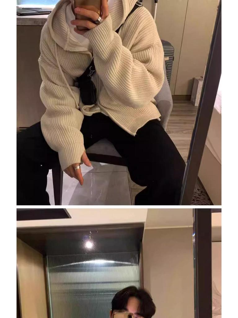 Мужской ретро вязаный кардиган - Осенний тренд, универсальный и утепленный свитер