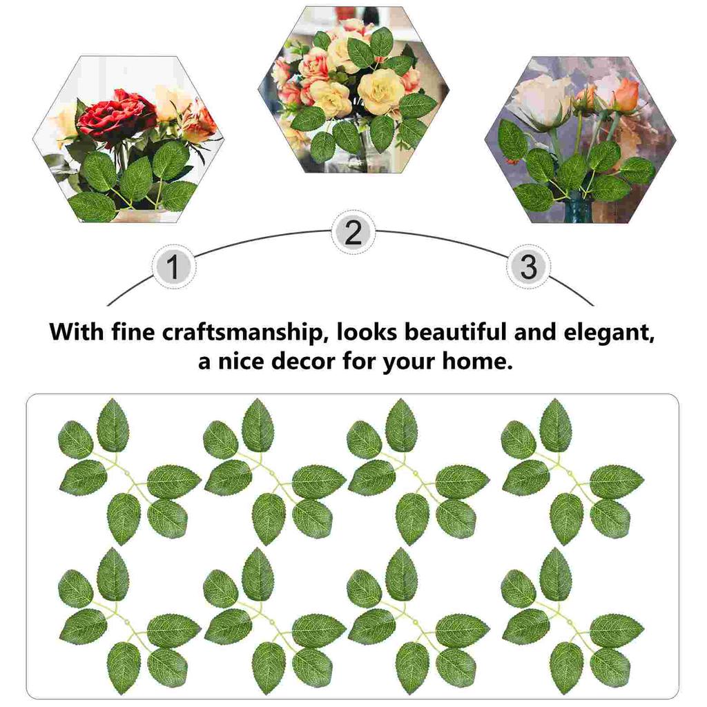 100 шт. имитация листьев розы имитация растения искусственный поддельный лист декоративный орнамент пластиковый детский зеленый