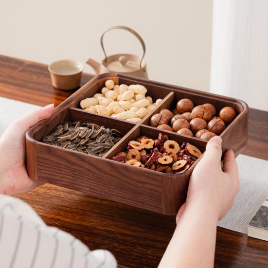 Разделенный поднос с прозрачной крышкой, большой емкости, не содержит бисфенол А, легко моется, переносной контейнер для закусок, поднос для фруктов