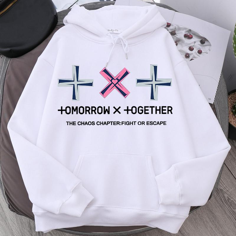 Kpop The Chaos Chapter Fight or Escape Толстовка в стиле Харадзюку, пуловер с капюшоном, женская уличная одежда унисекс, повседневная одежда Kawaii