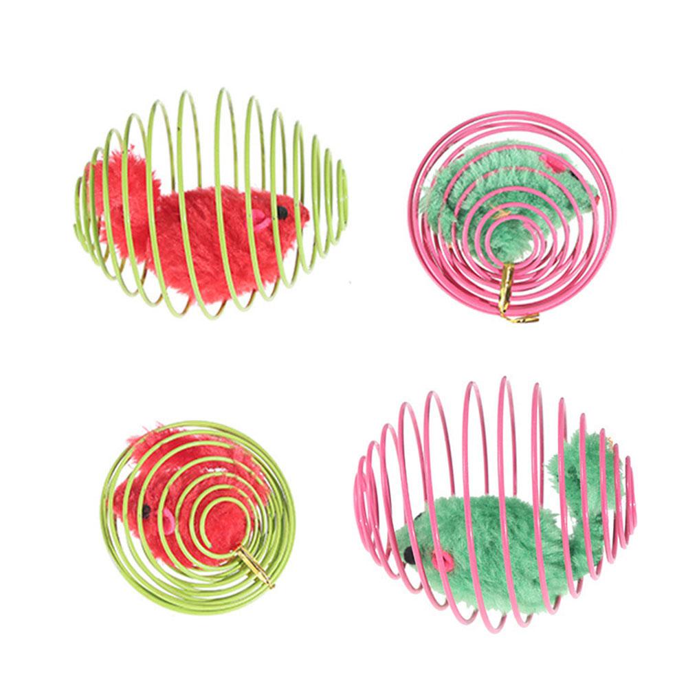 Cat Toy Balls Funny Stretchable Kitten Springs Toys Interactive Balls Color Cat Self-entertainm V8X1