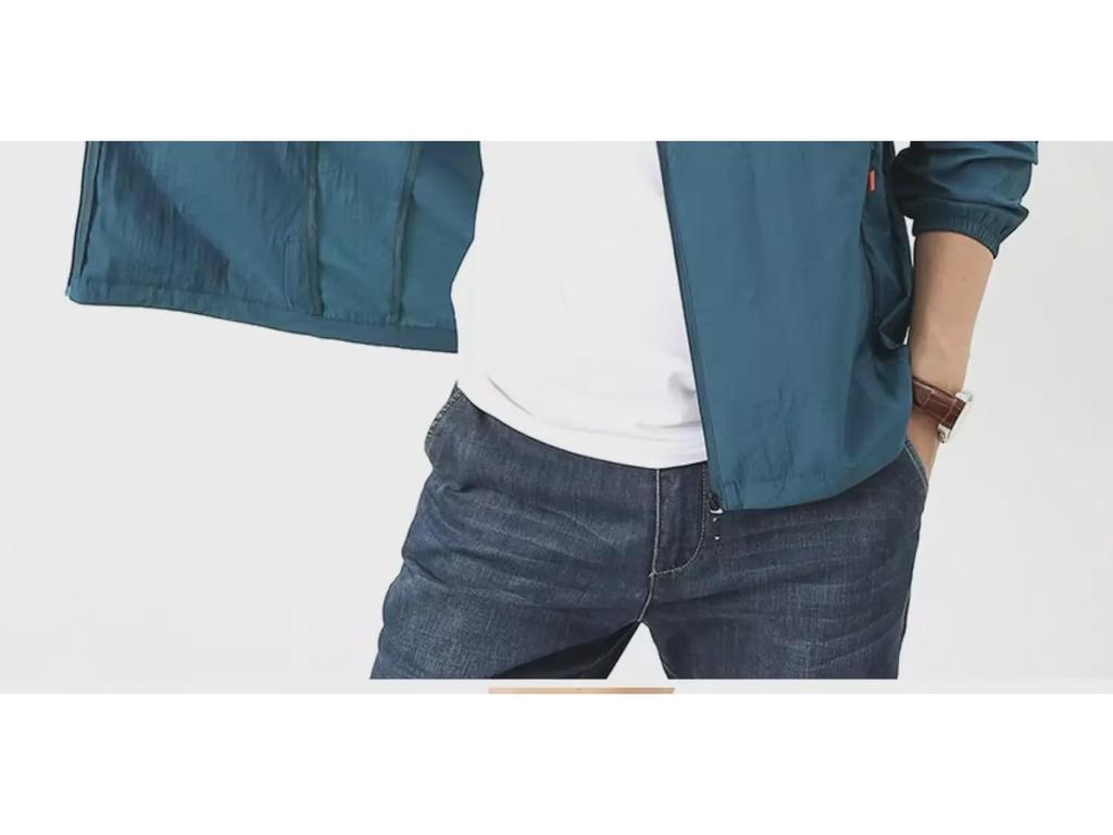 Мужская летняя куртка для активного отдыха Ice Silk с воротником-стойкой и солнцезащитным покрытием — дышащая и быстросохнущая.