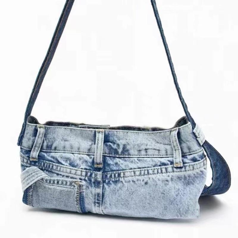 Women's Denim Bag Casual Bag Cool Girls Bags Soft Bag Solid Color Vintage Bag