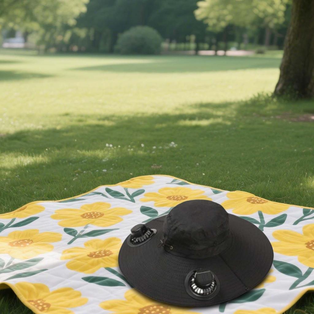 Bucket Cap with Cooling Feature and Solar Fan for Fishing
