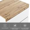 Wood Grain Nightstand with 2 Drawers Spacious Desktop Strong Load-bearing Small Side Table Nightstand Bedroom