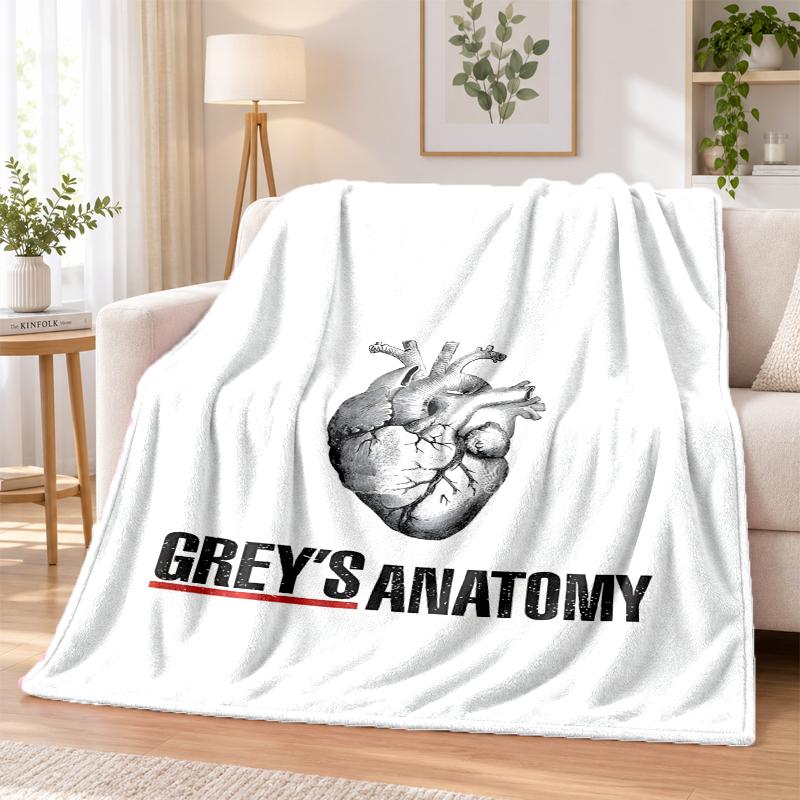 Greys Anatomy Flannel Throw Blanket Soft Warm Cozy For Sofa Bed Indoor Home Bedroom Use
